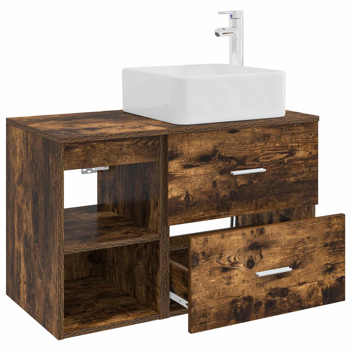Set di mobili per il bagno 2 pcs Rovere Fumo | homemem39