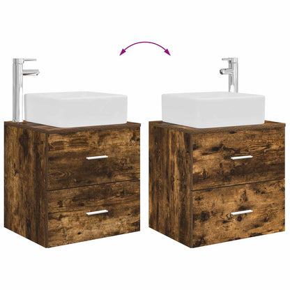Set di mobili per il bagno 2 pcs Rovere Fumo | homemem39