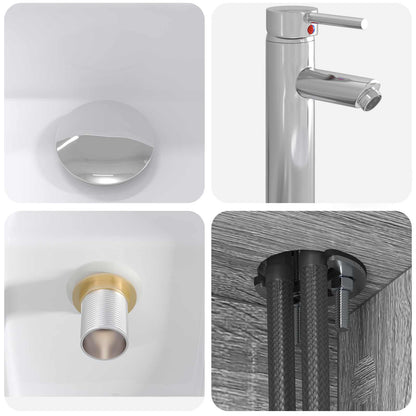 Set di mobili per il bagno 2 pcs Sonoma grigio | homemem39