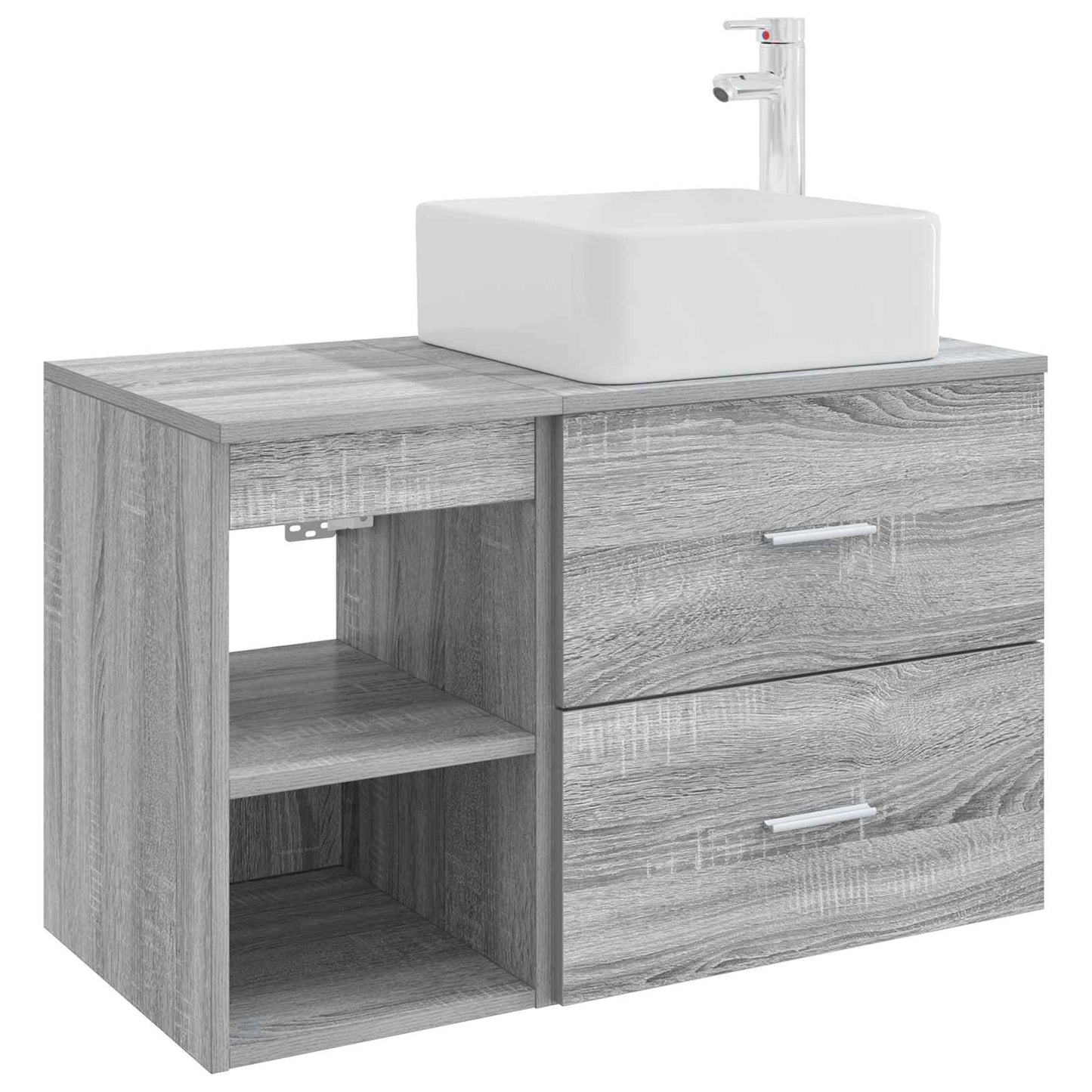 Set di mobili per il bagno 2 pcs Sonoma grigio | homemem39