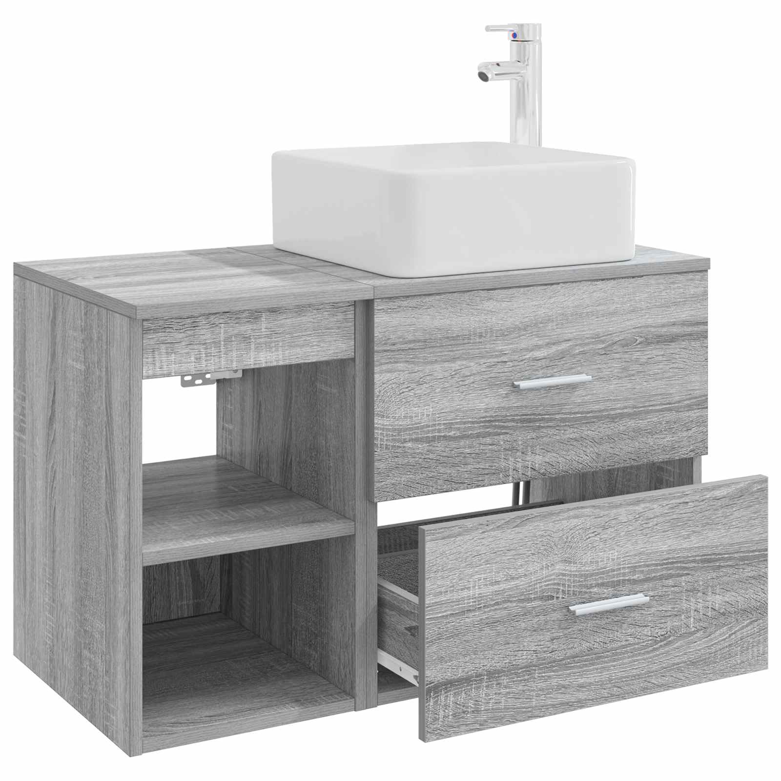 Set di mobili per il bagno 2 pcs Sonoma grigio | homemem39