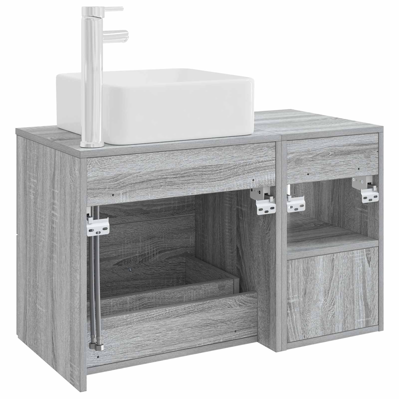 Set di mobili per il bagno 2 pcs Sonoma grigio | homemem39