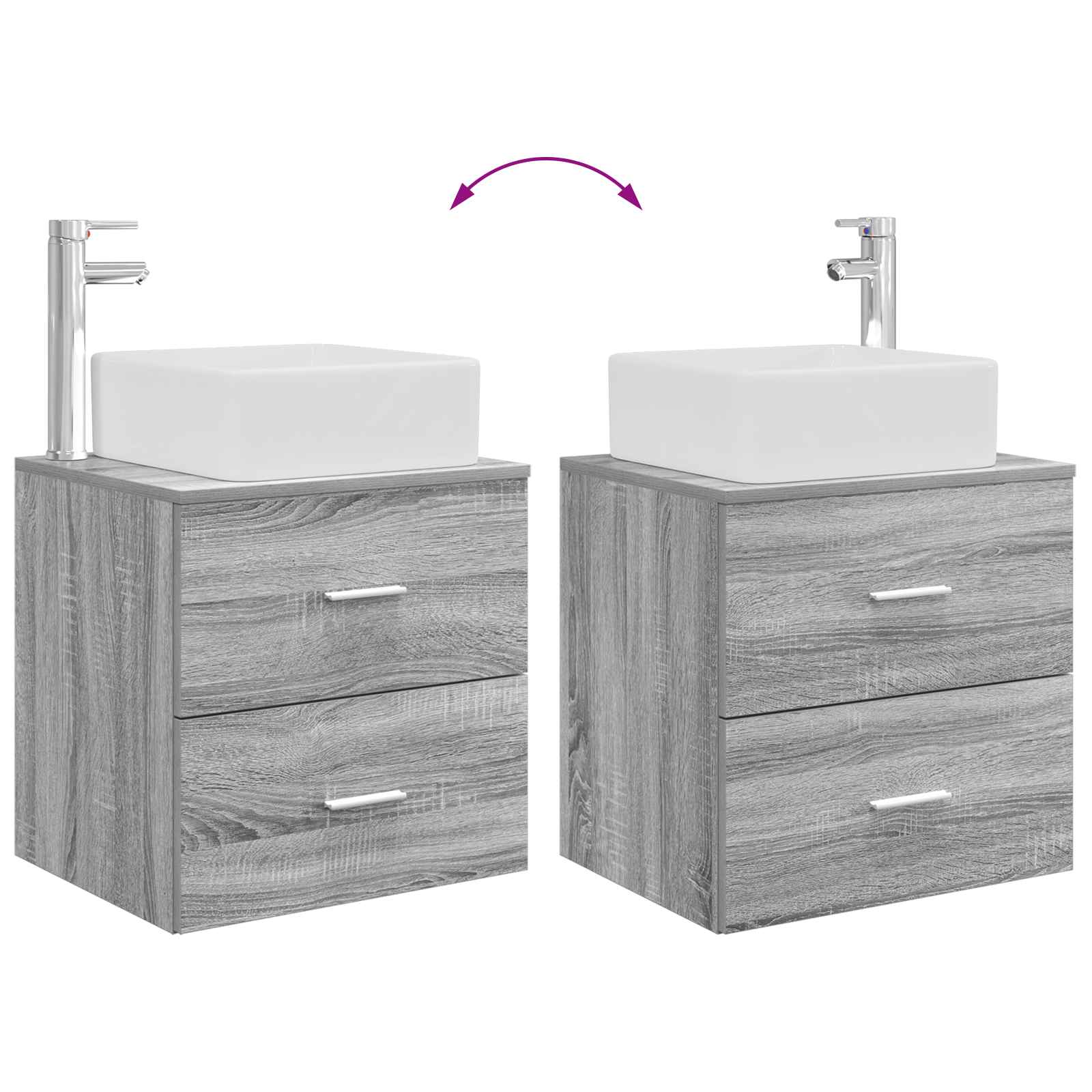 Set di mobili per il bagno 2 pcs Sonoma grigio | homemem39