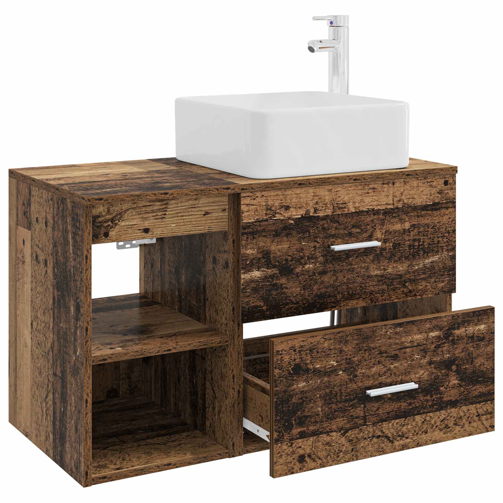 Set di mobili per il bagno 2 pcs Legno antico | homemem39