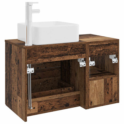 Set di mobili per il bagno 2 pcs Legno antico | homemem39
