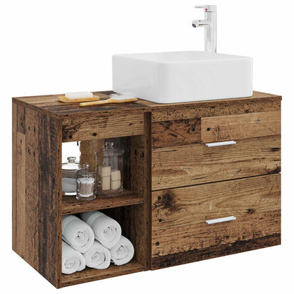 Set di mobili per il bagno 2 pcs Legno antico | homemem39