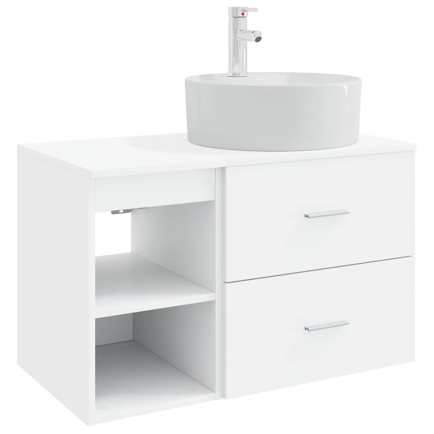 Set di mobili per il bagno 2 pz Bianco Legno ingegnerizzato