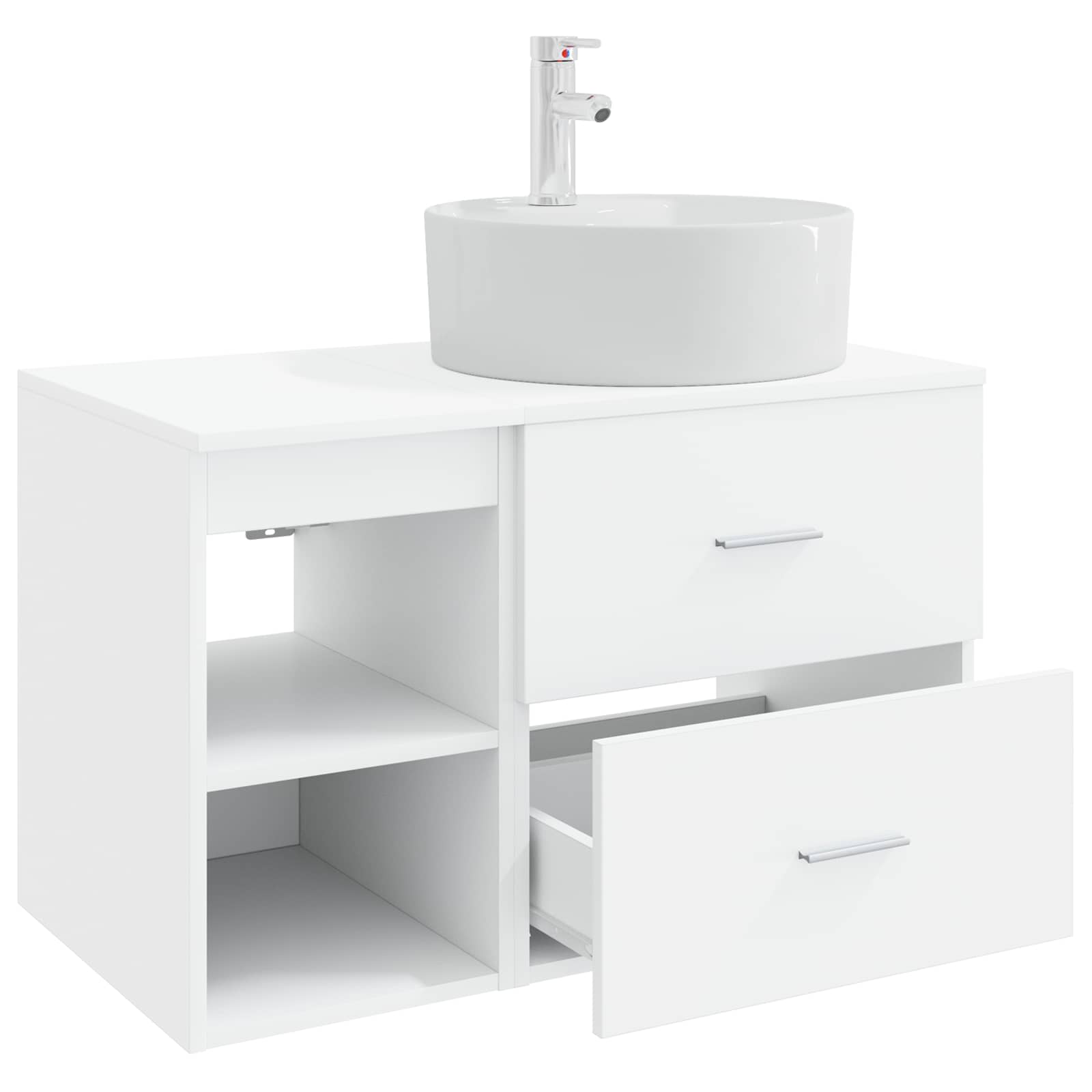 Set di mobili per il bagno 2 pcs Bianco Legno ingegnerizzato | homemem39