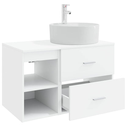Set di mobili per il bagno 2 pcs Bianco Legno ingegnerizzato | homemem39