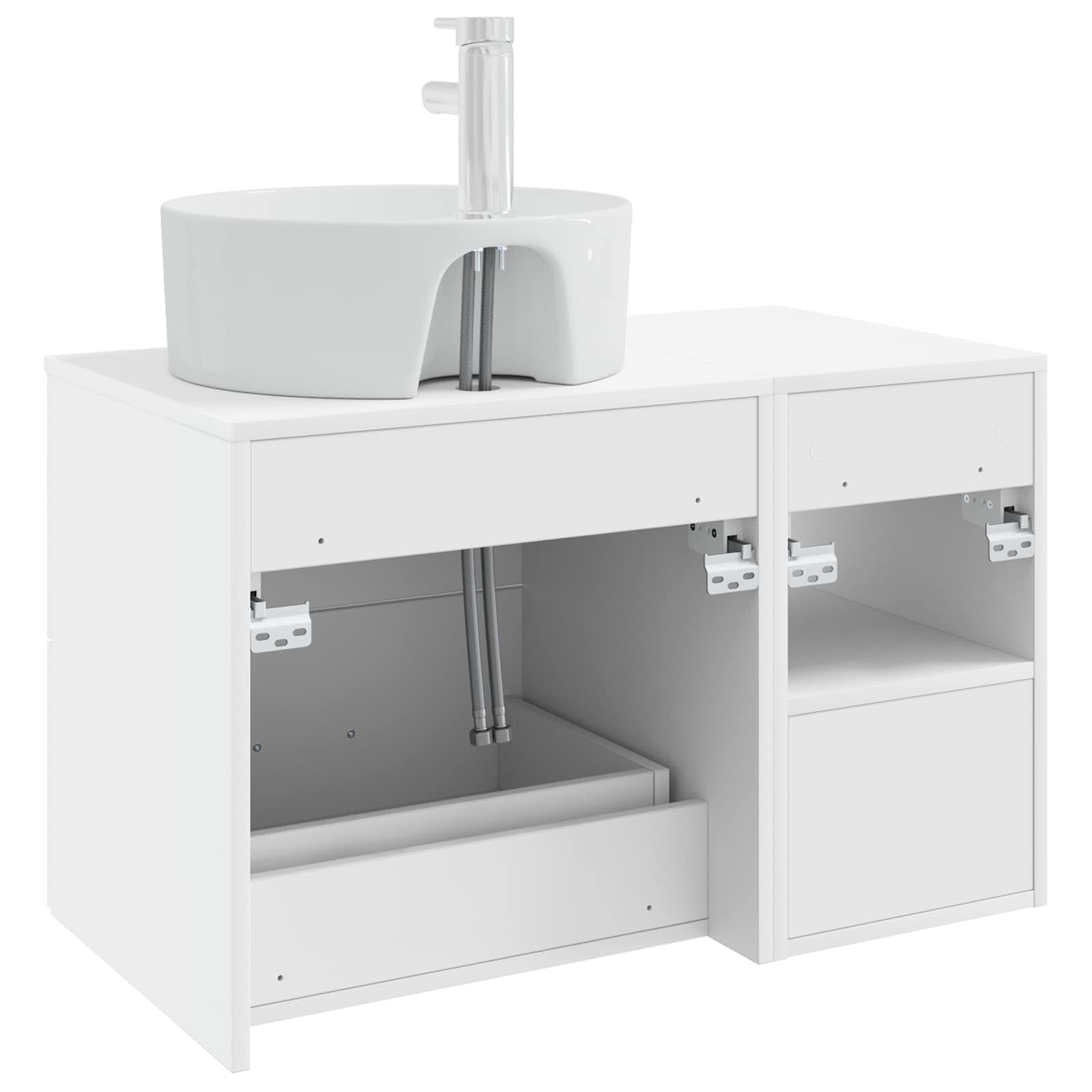 Set di mobili per il bagno 2 pcs Bianco Legno ingegnerizzato | homemem39