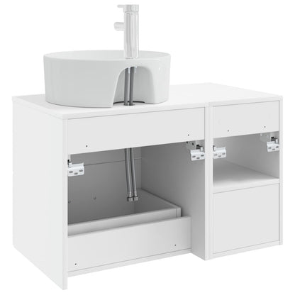 Set di mobili per il bagno 2 pcs Bianco Legno ingegnerizzato | homemem39
