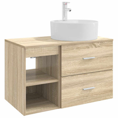 Set di mobili per il bagno 2 pz Rovere Sonoma