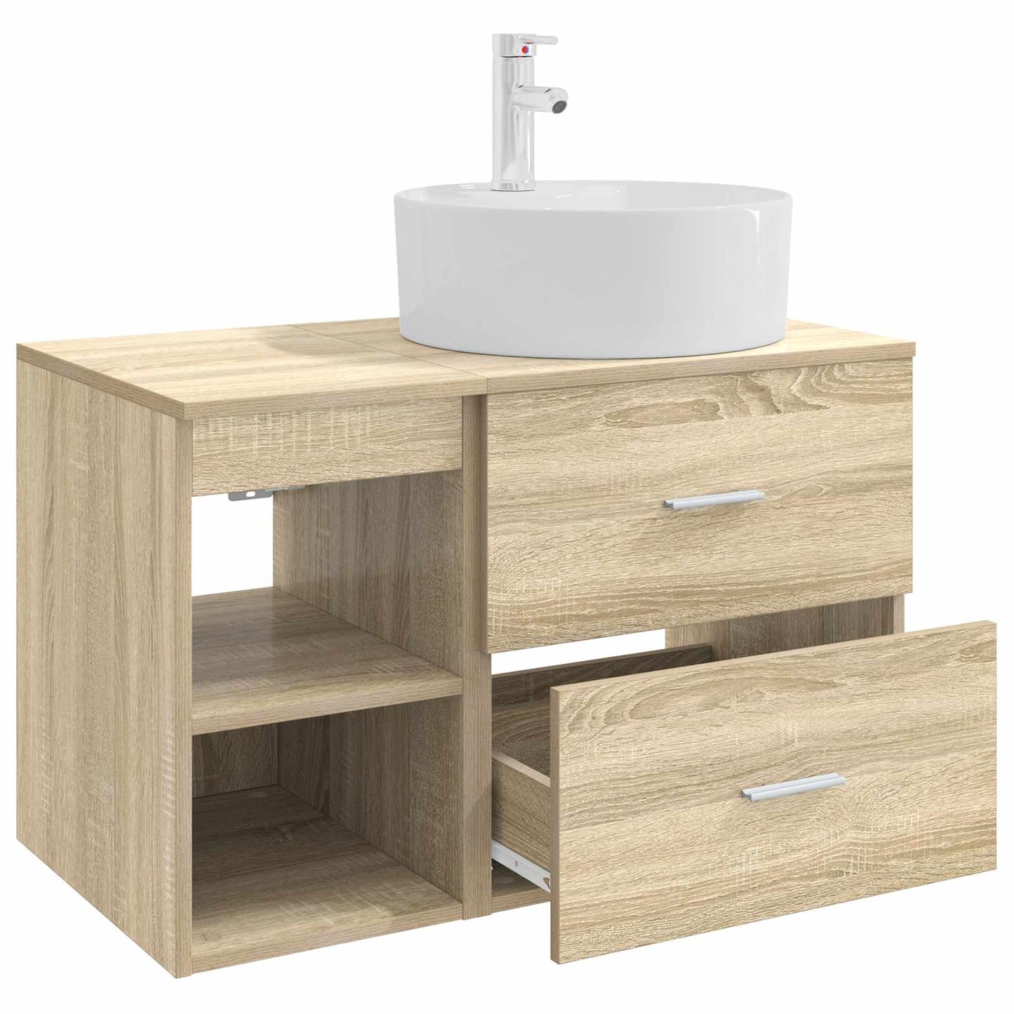 Set di mobili per il bagno 2 pz Rovere Sonoma