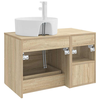 Set di mobili per il bagno 2 pz Rovere Sonoma