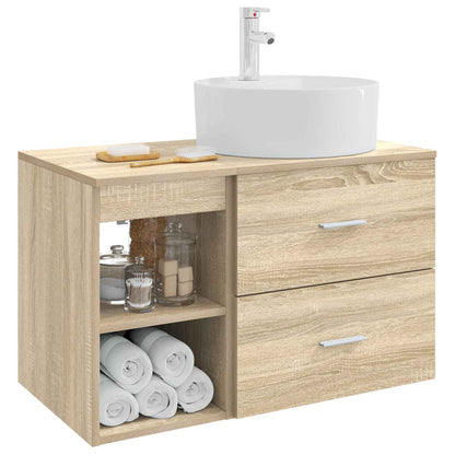 Set di mobili per il bagno 2 pz Rovere Sonoma