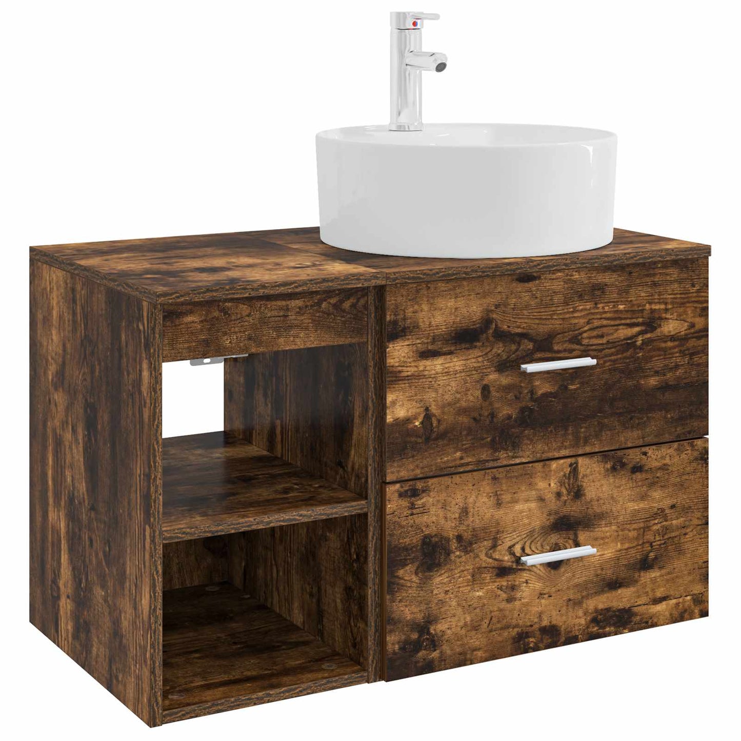 Set di mobili per il bagno 2 pcs Rovere Fumo | homemem39