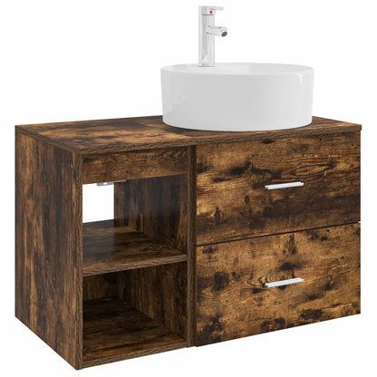 Set di mobili per il bagno 2 pcs Rovere Fumo | homemem39