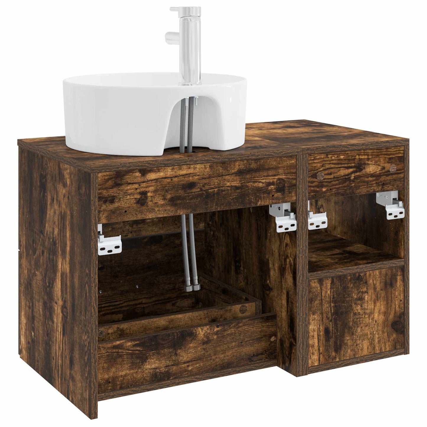 Set di mobili per il bagno 2 pcs Rovere Fumo | homemem39