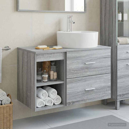 Set di mobili per il bagno 2 pcs Sonoma grigio | homemem39