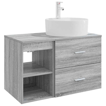 Set di mobili per il bagno 2 pcs Sonoma grigio | homemem39