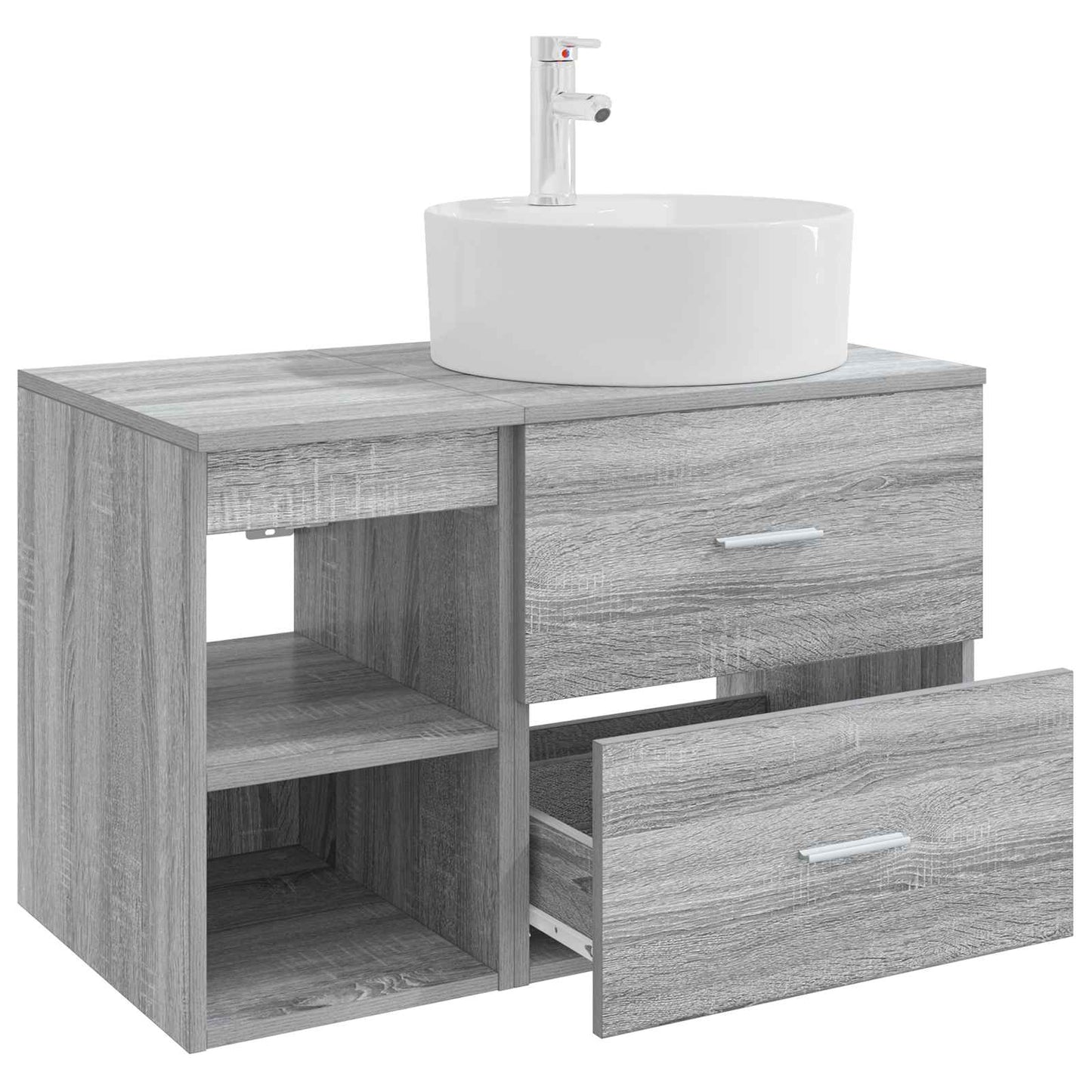 Set di mobili per il bagno 2 pcs Sonoma grigio | homemem39