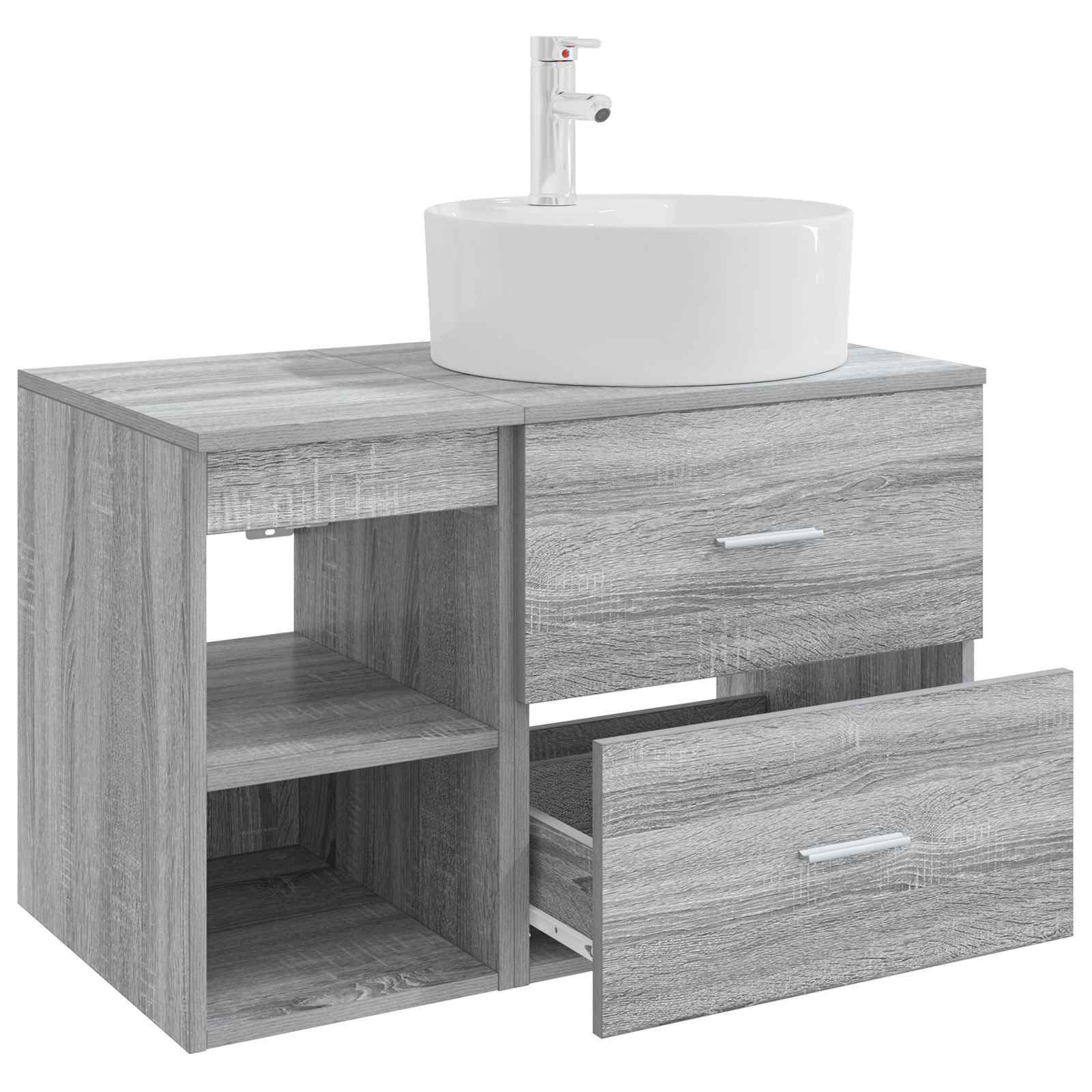 Set di mobili per il bagno 2 pcs Sonoma grigio | homemem39