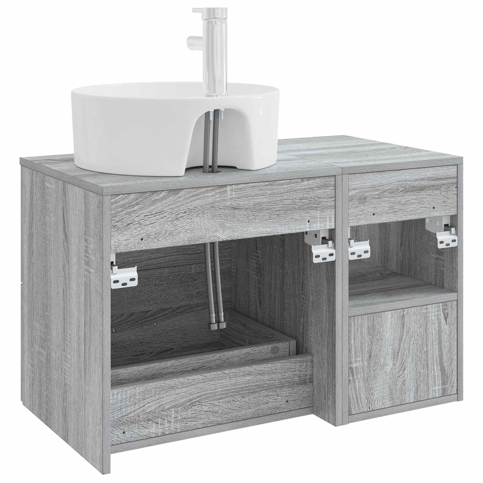 Set di mobili per il bagno 2 pcs Sonoma grigio | homemem39