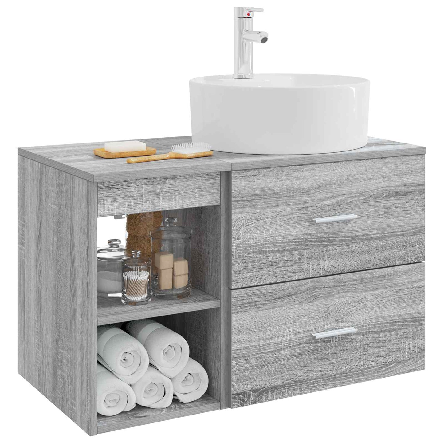 Set di mobili per il bagno 2 pcs Sonoma grigio | homemem39