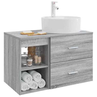Set di mobili per il bagno 2 pcs Sonoma grigio | homemem39