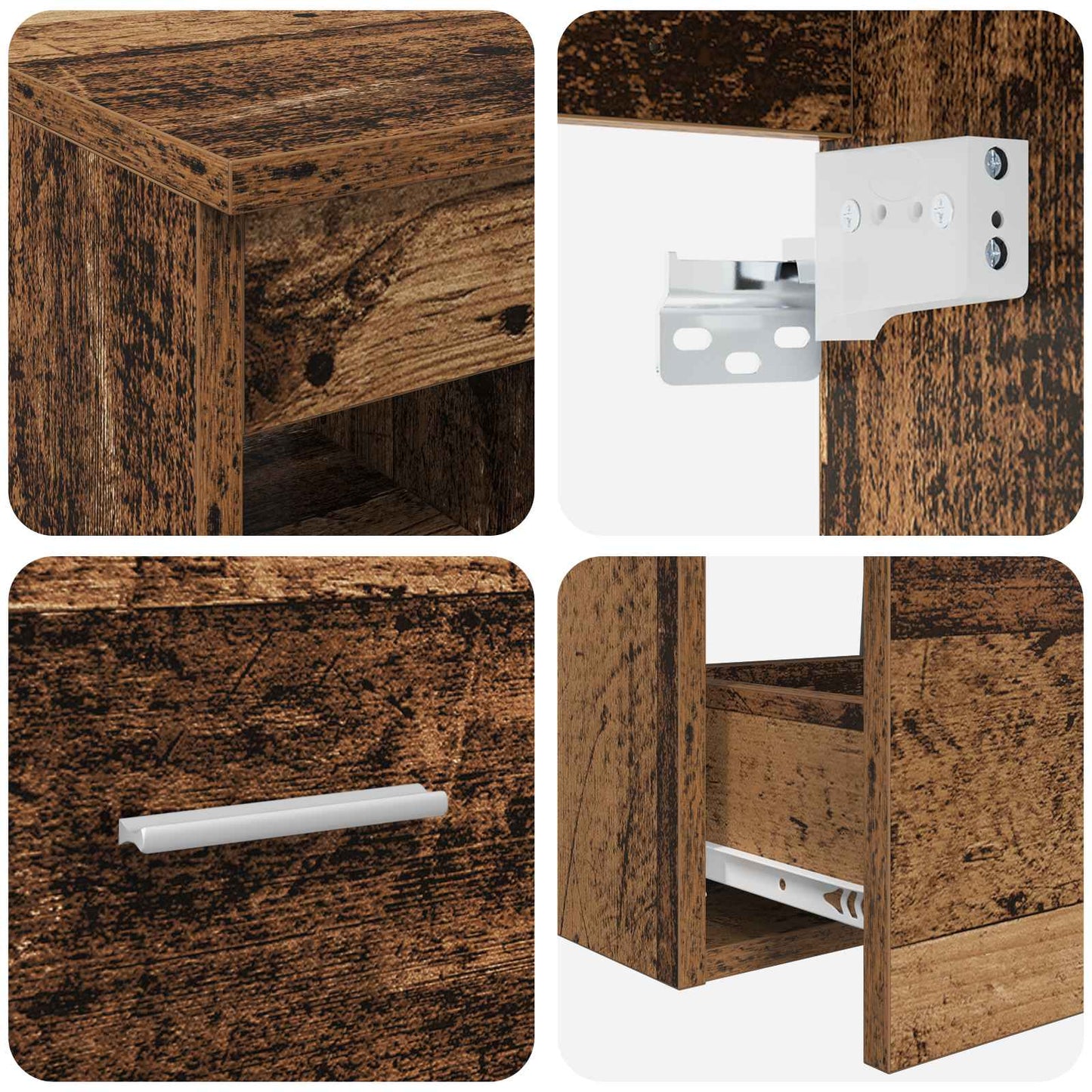 Set di mobili per il bagno 2 pcs Legno antico | homemem39