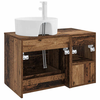 Set di mobili per il bagno 2 pcs Legno antico | homemem39