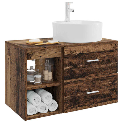 Set di mobili per il bagno 2 pcs Legno antico | homemem39