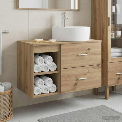 Set di mobili per il bagno 2 pz Rovere Artigianale | homemem39