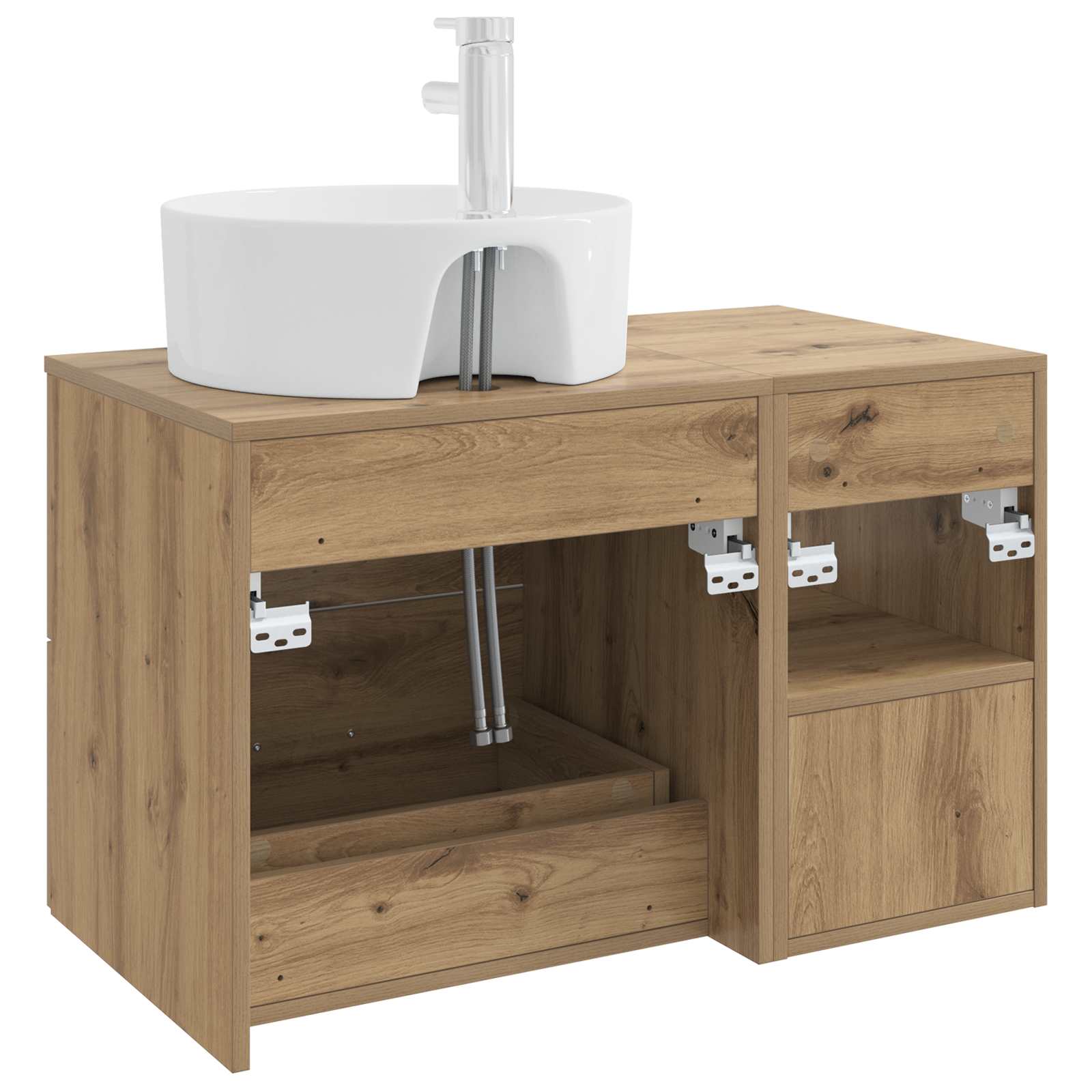 Set di mobili per il bagno 2 pz Rovere Artigianale | homemem39