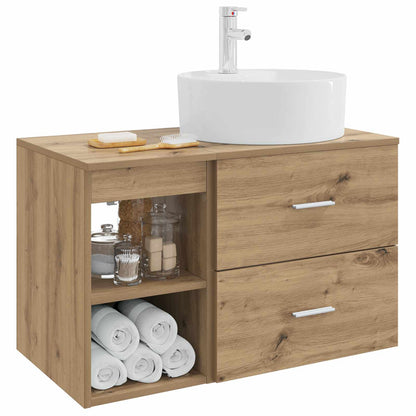 Set di mobili per il bagno 2 pz Rovere Artigianale | homemem39
