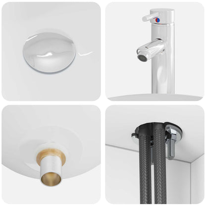 Set di mobili per il bagno 2 pcs Bianco Legno ingegnerizzato | homemem39