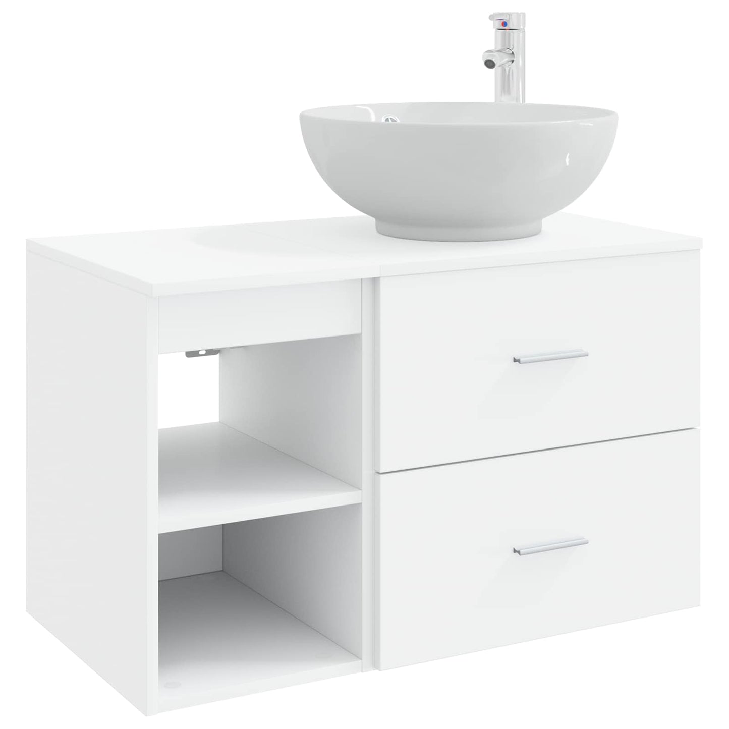 Set di mobili per il bagno 2 pcs Bianco Legno ingegnerizzato | homemem39