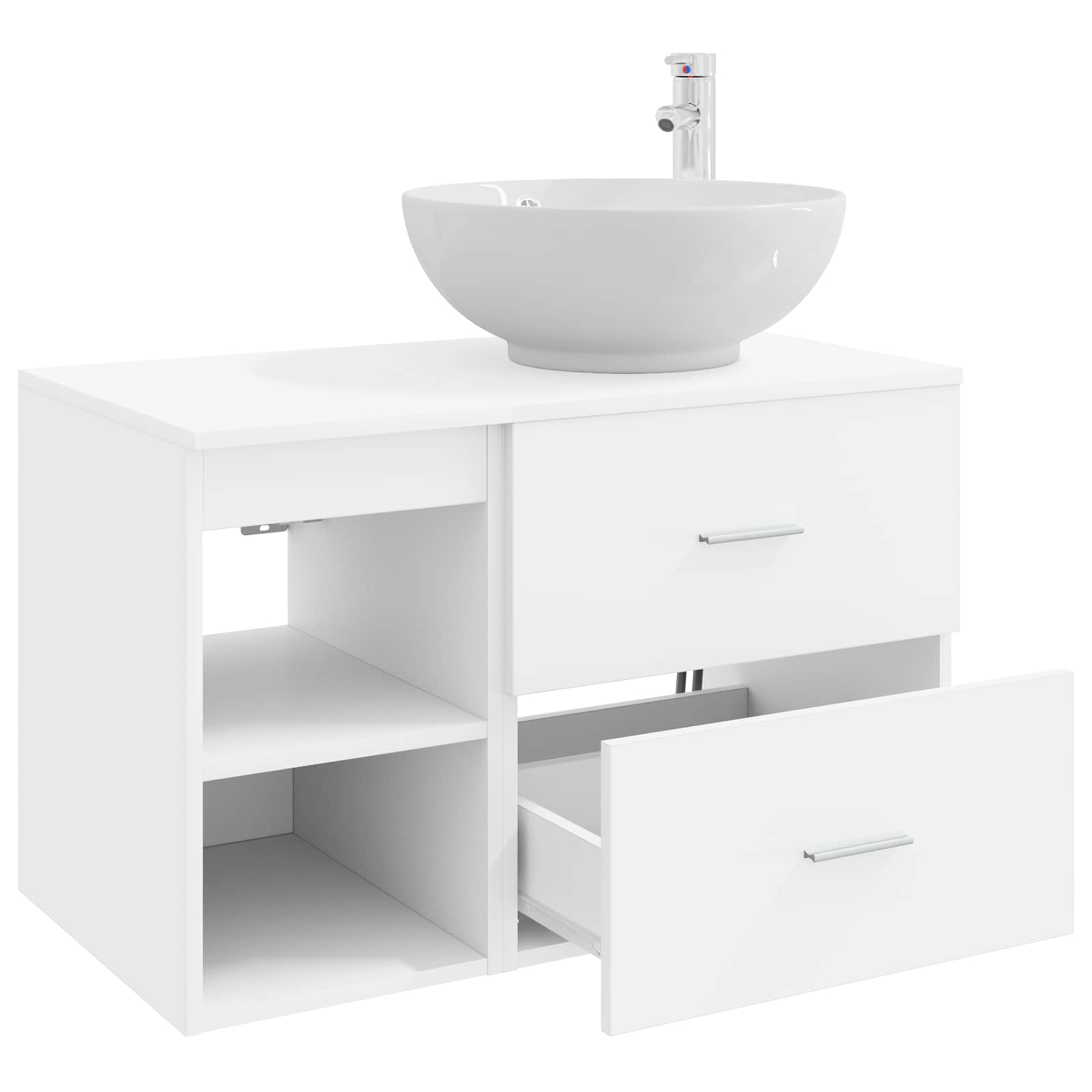 Set di mobili per il bagno 2 pcs Bianco Legno ingegnerizzato | homemem39