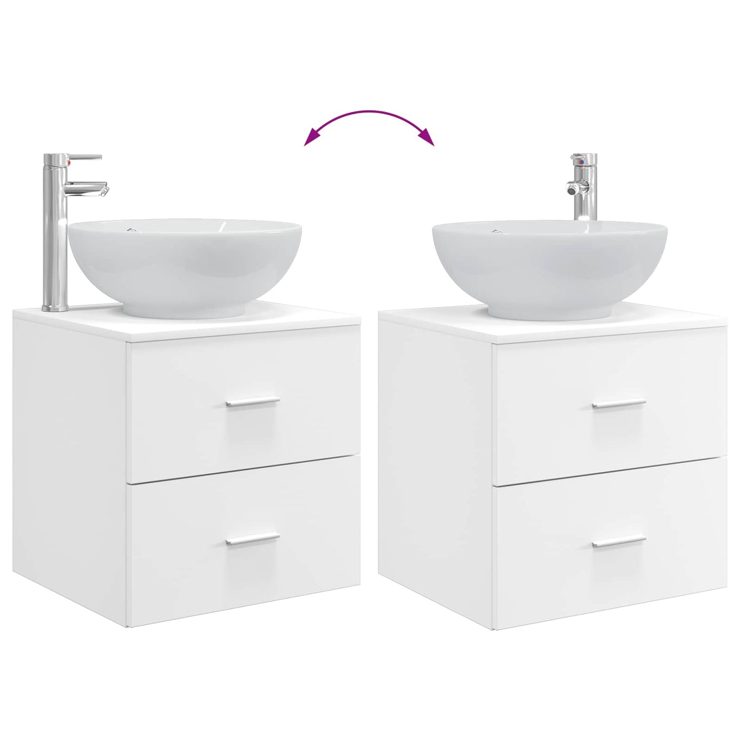 Set di mobili per il bagno 2 pcs Bianco Legno ingegnerizzato | homemem39