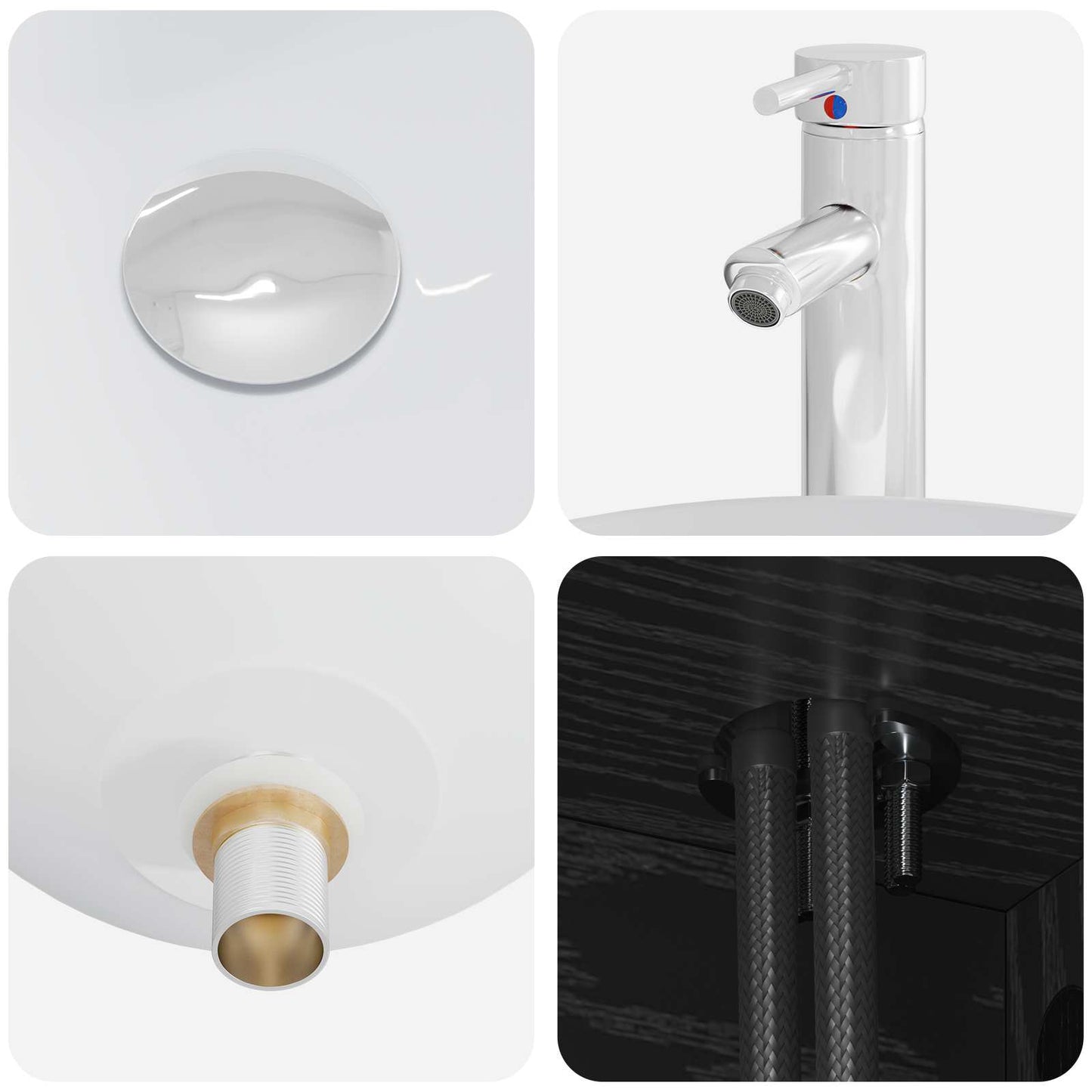 Set di mobili per il bagno 2 pcs Rovere Nero | homemem39