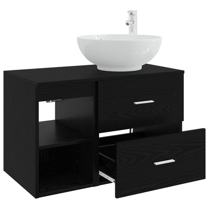 Set di mobili per il bagno 2 pcs Rovere Nero | homemem39
