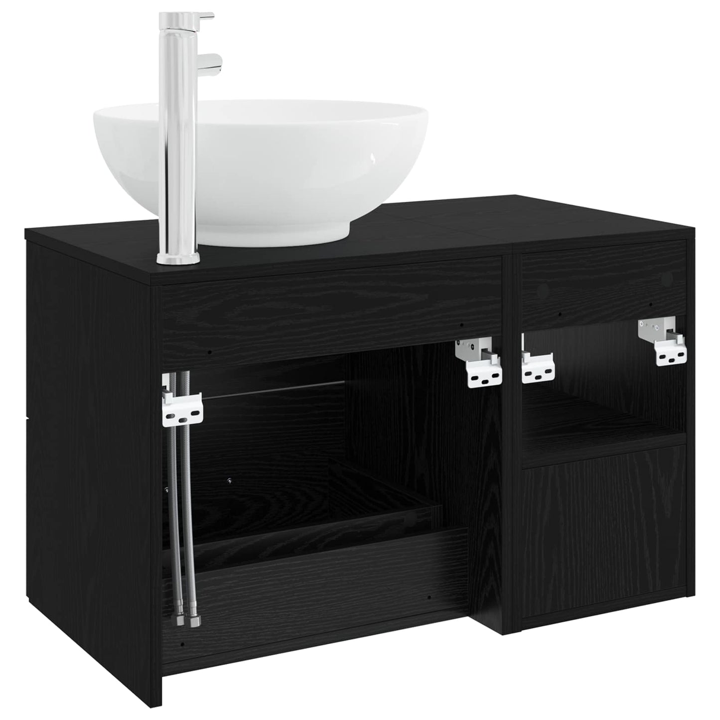 Set di mobili per il bagno 2 pcs Rovere Nero | homemem39