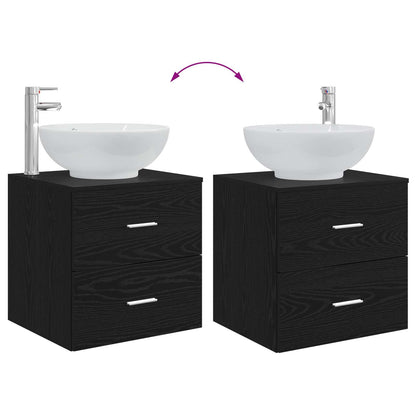 Set di mobili per il bagno 2 pcs Rovere Nero | homemem39