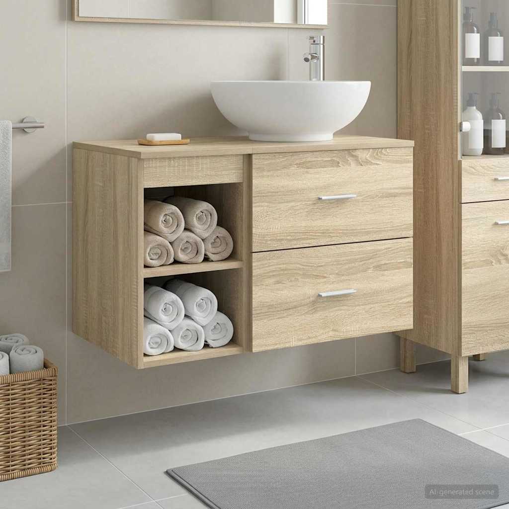 Set di mobili per il bagno 2 pcs Rovere Sonoma | homemem39
