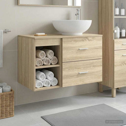 Set di mobili per il bagno 2 pcs Rovere Sonoma | homemem39