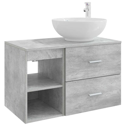 Set di mobili per il bagno 2 pcs Grigio Cemento | homemem39
