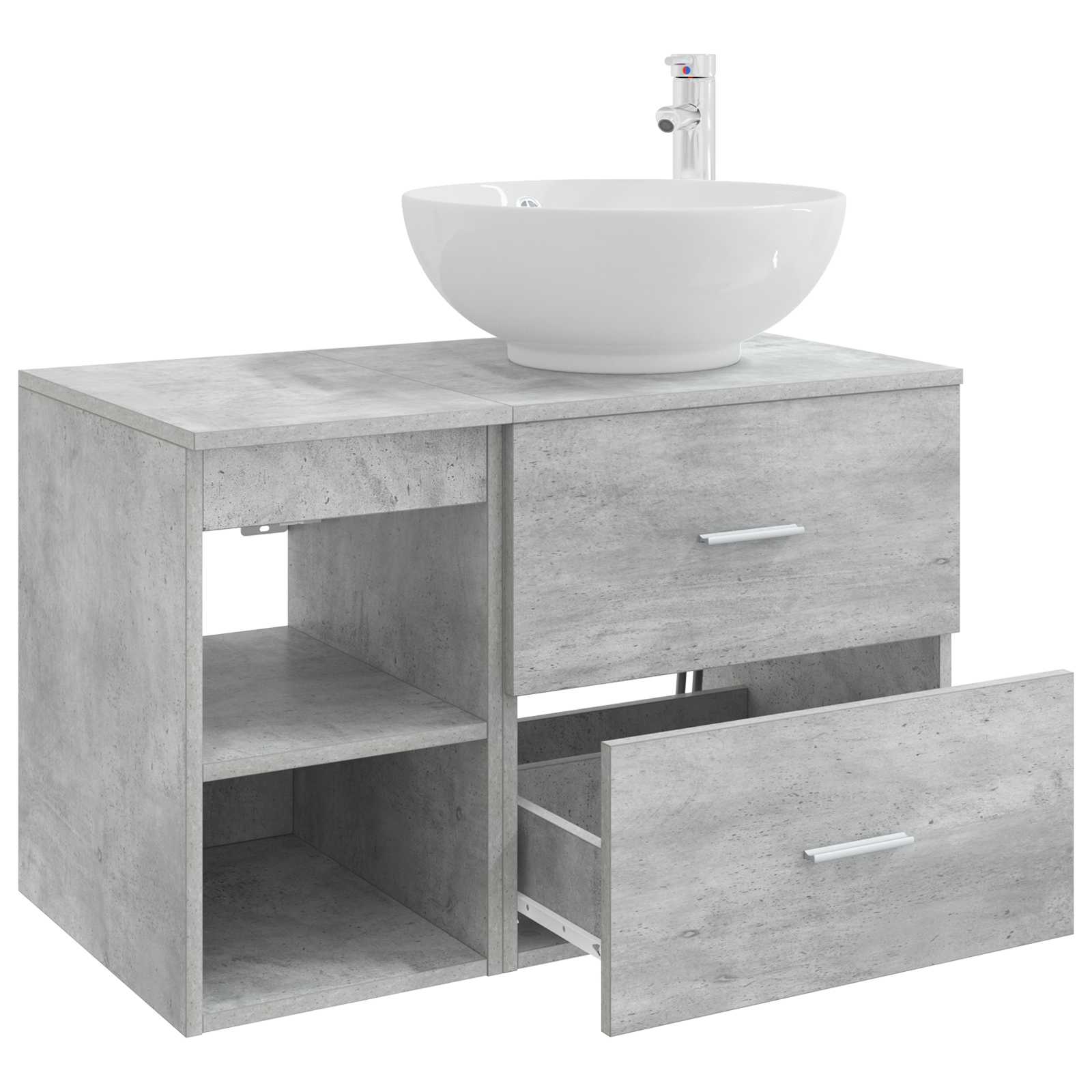 Set di mobili per il bagno 2 pcs Grigio Cemento | homemem39