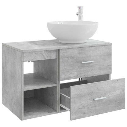 Set di mobili per il bagno 2 pcs Grigio Cemento | homemem39
