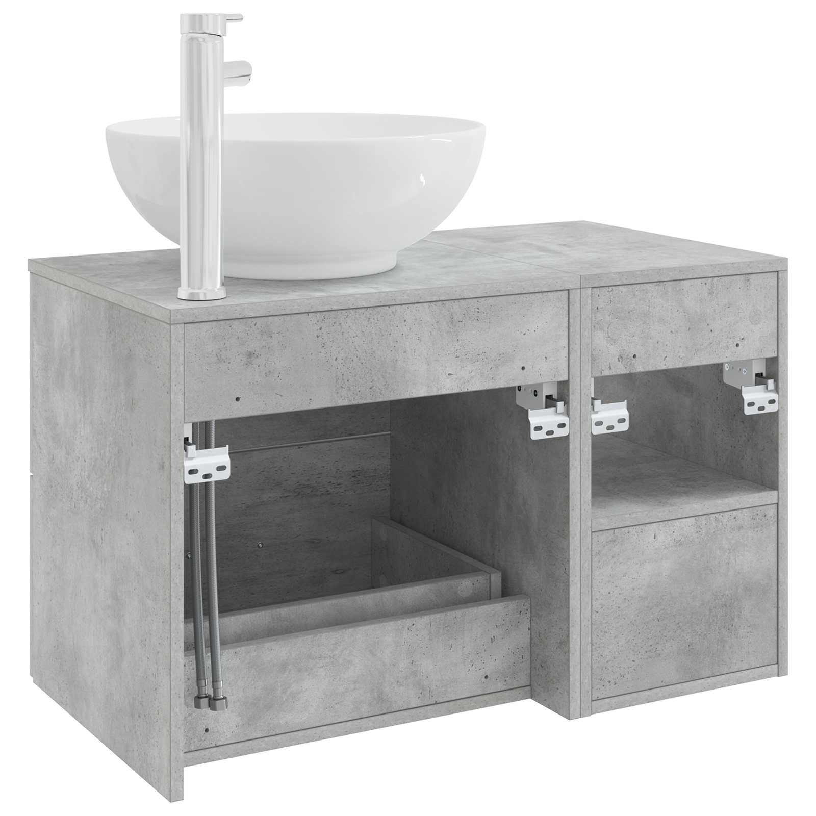 Set di mobili per il bagno 2 pcs Grigio Cemento | homemem39
