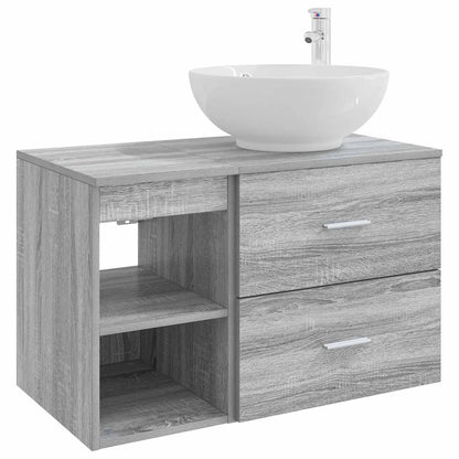 Set di mobili per il bagno 2 pcs Sonoma grigio | homemem39